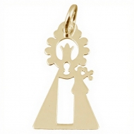 Colgante Medalla Virgen de los Desamparados 9.9 x 18.5mm Plata de Ley 925 chapada en Oro