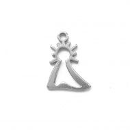 1 Colgante virgen del pilar silueta acero inoxidable 14x10mm