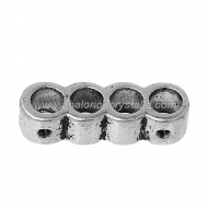 10 BARRAS ESPACIADORAS 4 VIAS PLATA ANTIGUA 18x5mm