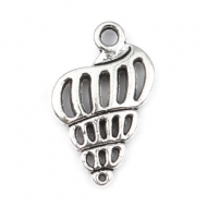 10 CONCHAS CARACOLAS PLATA ANTIGUA 20x13mm