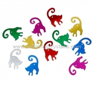 100 LENTEJUELAS DECORATIVAS FORMA GATO 19x13mm