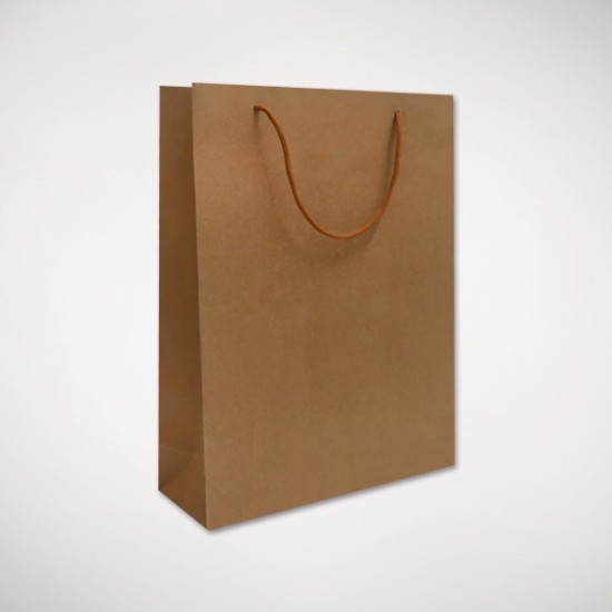 Bolsa Kraft para Regalo: 1C Rayas Blancas 16x8x21.5cms. - Rufipacks