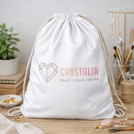 Mochila blanca de tela con dise�o 100% PERSONALIZADO