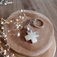 Llavero Cruz Griega plata antigua