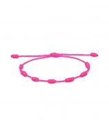 1 Pulsera de los 7 nudos ajustable macram rosa fuerte flor