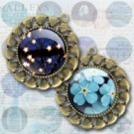 LÁMINA CON 30 IMÁGENES 30x30mm Flores azules