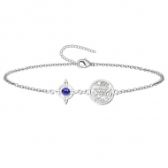 Pulsera Tetragramaton con Nudo de Bruja y piedra Lapislzuli