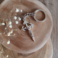 Llavero Crucifijo plata antigua