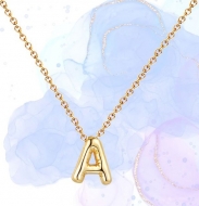 Gargantilla de Acero Dorado con inicial globo a escoger