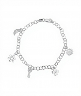 Pulsera infantil con colgantes en Plata 925  17 cm