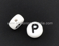 FICHAS ACRLICAS BLANCAS 7x7mm LETRA P (5 uds.)