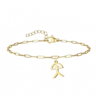 Pulsera con cadena e Indalo Acero Dorado
