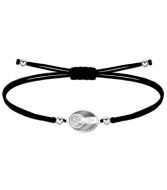 Pulsera de cordn de nylon negro con conector de acero Virgen del Pilar