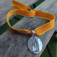 Pulsera Virgen de la Moreneta con senyera catalana