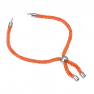 Pulsera semiacabada cordn naranja coral y acero 3mm