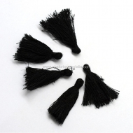 5 BORLAS ALGODN NEGRO 2 cm