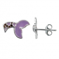 Pendientes cola de sirena en Plata 925  9x7 mm