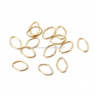 50 ANILLAS OVALADAS ABIERTAS DORADAS 8x5 mm
