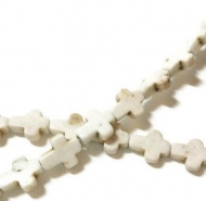 1 TIRA DE 35 MINI CRUCES HOWLITA BLANCA 10x8x3mm