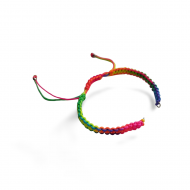 PULSERA SEMIACABADA AJUSTABLE MACRAM MULTICOLOR CON ACERO