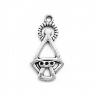 5 Colgantes / Conectores Virgen de Covadonga Silueta 26x13 mm