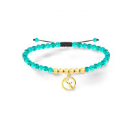 Pulsera tuquesa con silueta el Zeledn, Acero Dorado