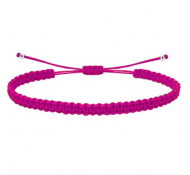 Pulsera ajustable macram� fucsia con acero