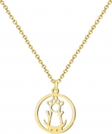 Colgante con cadena y silueta Virgen de la Fuensanta, Acero Dorado