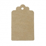10 Etiquetas de cartn rectangulares color marrn kraft 70x40mm