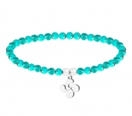 Pulsera turquesa Lauburu, Acero Plateado