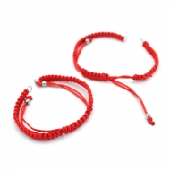 PULSERA SEMIACABADA AJUSTABLE MACRAM 5.8mm ROJO