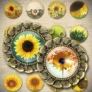 LMINA CON 30 IMGENES 30x30mm Girasoles