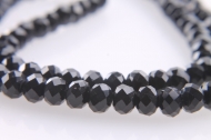 TIRA DE 90 RONDELES CRISTAL NEGRO 6mm