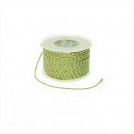 1 Bobina de algodn trenzado lima-azul-dorado 2mm, 45 metros aprox.