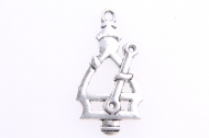 5 COLGANTES SAN FERMN PLATA ANTIGUA 32x16mm