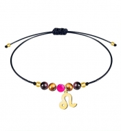 Pulsera Zodiaco con abalorios de piedra. Leo