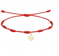 Pulsera de los 7 Nudos y Eguzkilore, Acero Dorado