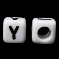 5 CUBOS ACRLICOS BLANCOS 6x6mm LETRA Y