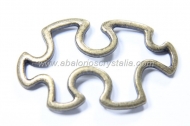 5 CONECTORES PIEZA PUZZLE BRONCE 42x25mm