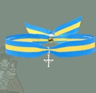 Pulsera bandera de Asturias con Cruz de la Victoria, Acero Plateado