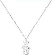 Colgante con cadena Silueta Virgen de la Victoria Acero Plateado