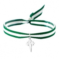 Pulsera Bandera Andaluca con colgante Cruz Santiago Acero Plateado