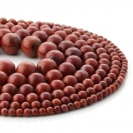 Tira de bolas lisas de piedra Jaspe rojo - Tamao a elegir