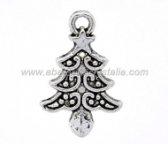 5 RBOLES DE NAVIDAD mod. 2 PLATA ANTIGUA 20x14mm