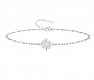 Pulsera con cadena Rosa de los Vientos, Acero Plateado