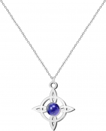 Colgante Nudo de Bruja Acero Plateado con Lapislazuli