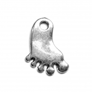 5 COLGANTES PIES PLATA ANTIGUA 22x15mm