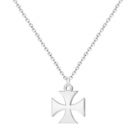 Colgante con cadena Cruz de San Jorge, Acero Plateado