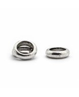 25 ARANDELAS OVALADAS LISAS PLATA ANTIGUA 8.5x7mm (INT 4.6x4mm)