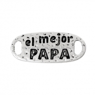 5 CHAPAS CONECTORAS el mejor Pap� PLATA ANTIGUA 30x1.3mm